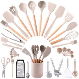 Homewave 198168910788 Kitchen Utensils Set - 34pc Silicone Cooking For Hea