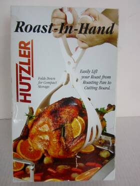 8135 Hutzler Turkey Or Roast Lifter Inch Roast-in-hand Ratchet Lock Tongs