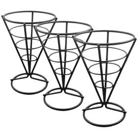 Iplusmile 03968b19el14ztrrsr 6pcs French Fries Holder Ice Cream Stand Basket Metal Wire Cone Snack Chick