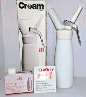 A1217 Isi Cream Whipper White Steel Professional Whipped Maker 1 Pint Austria A