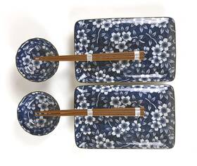 4687 Japanbargain 677916242314 Japanese Sushi Set Porcelain Plates Soy Sauce Dipping Bowls And C