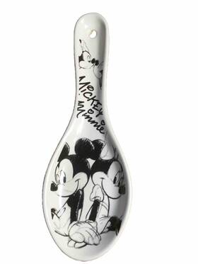 887584 Jerry Leigh Resorts Mickey And Minnie Side By Flat Spoon Rest White