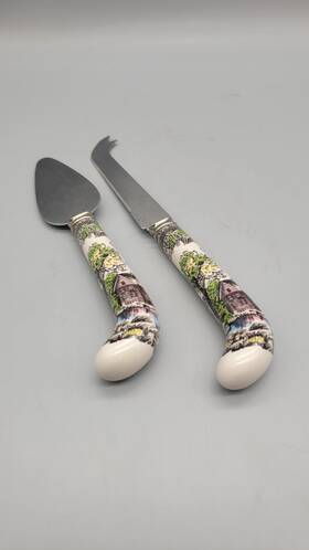 Johnson Brothers 091569037552 2-piece Cheese Set Knife And Server Friendly Village England