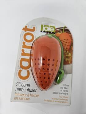 Joie 067742320117 Carrot Silicone Herb Infuser Spices Soup Bpa Free Dishwasher Safe. Sealed