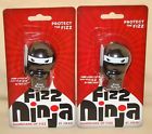 Jokari Fizz Ninja Set Of 2 Pump Pour Bottle Caps Protect The New 032368104151