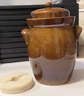 F2-pot K&k Keramik German Gartopf Fermenting Crock Pot Kerazo 5l 1.3 Gal - Pre-owned