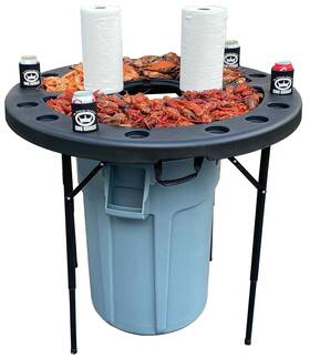 King Kooker 081795423809 Plastic Seafood Serving Table 42-inch Diameter Black