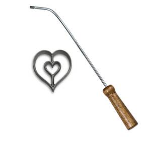 Kitchen Supply Wholesale 7743 Rosette Bunuelos Mold With Handle Heart Shape 3 X 0.6 Inches