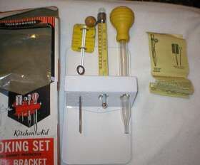 201-r Kitchenaid Vintage Kitchen Aid Cooking Set With Wall Bracket Sold As Is