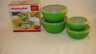Kitchenaid Set Of Prep Bowls With Lids Plastic Lime Green New 024131293070