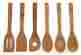 26914826000 Lipper International Bamboo Cooking Utensil Tool 6 Set Wooden Spatula Spoon Kitchen Mixing W Mesh Bag