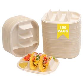 Kdsq150 Luvcosy 150 Pack Disposable Taco Holder With Dipping Sides Biodegradable Cornstarch Kdsq150 Luvcosy 150 Pack Disposable Taco Holder With Dipping Sides Biodegradable Cornstarch
