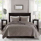 Mp13-3302 Jla Home Harper Velvet Piece Coverlet Set Taupe 675716809522