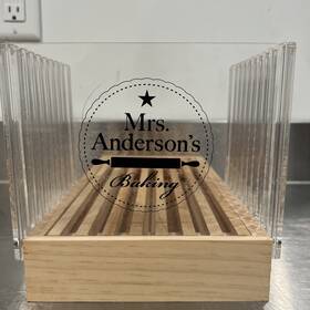 Mrs Anderson S Baking 43733 Mrs. Bread Slicing Guide Wood And Acrylic With Crumb Catcher
