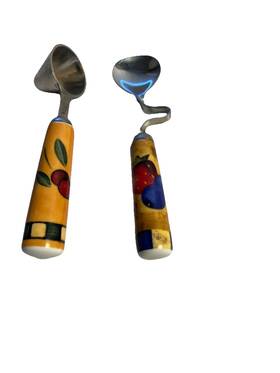 Msc International Inc 067742401199 Set Of Harvest Honey And Coffee Scoop Spoon Lifestyle Collection Ceramic Handle