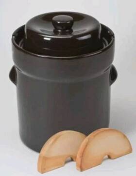 Nik Schmitt Original Gartopf 021992032103 10 Litre 2.64 Gallons Dark Brown Fermenting Crock Stones And Lid