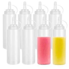Ojyudd 734602693536 8 Pcs 16oz Plastic Condiment Squeeze Bottles Squirt Bottle With