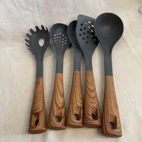 112066.05 Oster Everwood Kitchen Nylon Tools Set With Wood Inspired Handles Of 5