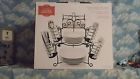 Outdoor Indoor Black Pc Patio Garden Set Serve Home Dining Stack 7 Picnic