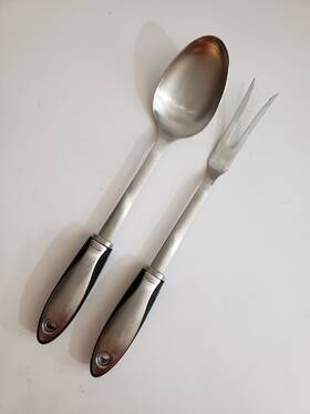 Oxo 719812689890 Heavy Stainless Steel Utensils Comfort Grip - Large Spoon And Chef Fork