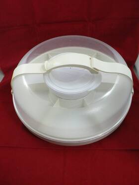 Pampered Chef 042005159505 Vintage Chillxanne With Divider-lid-handle-chill Bowl Lid
