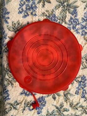 0922-nmb-1200 Pampered Chef 2 Round Stretch-fit Silicone Lid 7.5 Inch And 10 Red Vent Hole