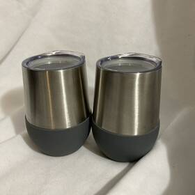 100093 Pampered Chef 2 Wine Tumbler With Silicone Sleeve And Clear Cover