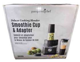 100195 Pampered Chef Deluxe Cooking Blender Smoothie Cup And Adapter Item #100195