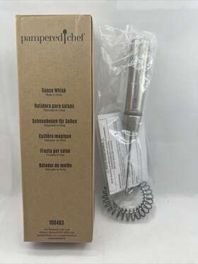 100483 Pampered Chef Stainless Steel Sauce Whisk Brand New In Box Free Shipping