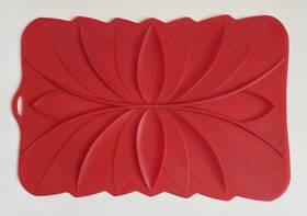 1271 Pampered Chef 1761 Easy Fit Red Silicone Storage Cover Lid 16 Inch X 11 #1271