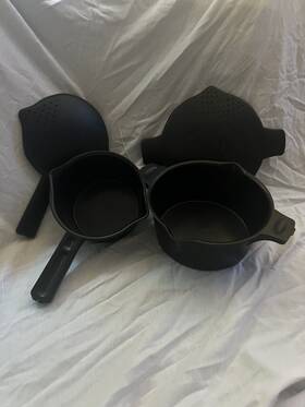2776 Pampered Chef 2778 Microcooker /stainer Lg#2778 2 Quart And Sm #2776 1