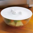 I498w Piggy " Microwave Steamer Stove Top Cover 6.9 Silicone White Vented Lid
