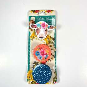 33629 Pioneer Woman Clip Set Magnetic Cow Floral Polka Dot Spring Bouquet Decor
