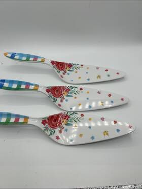 Pioneer Woman Pws163368567002 The Blue Floral Pie Cake Server Melamine 9.25 Inch Set 3