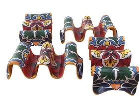 Prepara 849434043470 4-set Taco Serving Stands Melamine Fiesta Style Reversible/holds 2-3 Ea