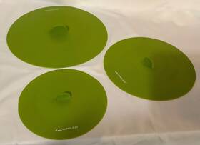 K36599-061000 Rachael Ray Set Of 3 Silicone Suction Lids Bowl Covers Green