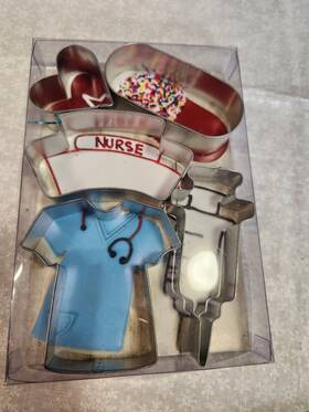 Randm 768545020098 Nurse Themed 5 Piece Cookie Cutter Set