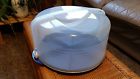 3063b-1 Reversible Cake Taker 3062b-1 Base Blue Tupperware Domed