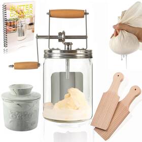 Roman Ventures 674276927400 Dazey Butter Churn - Hand Crank Churner- Manual Maker- Beech Wo