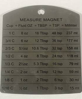 Rsvp 053796402022 Measurement Magnet For Refrigerator Stainless Steel