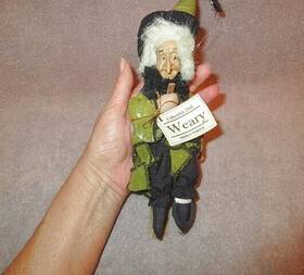 Show-stoppers 799794025718 90s Vintage Weary Kitchen Witch Doll Broom Baba Yaga Hanging Good Luck Magic