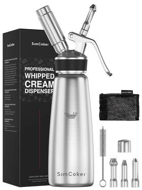 Swcd500ss Simcoker Professional Stainless Steel Whipped Cream Dispenser 500 Ml / 1 Pint Inclu