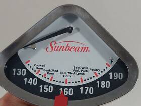 7827 Sunbeam Vintage Robinson Meat Thermometer - Kitchen Cooking Tool