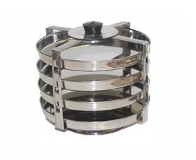 T Tabakh Dc-104 4-plate Stainless Steel Dhokla Stand Medium Silver
