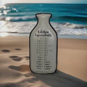The Joy Tree 739761456817 Metal Conversion Chart Sign - Easel Stand Wall Hanging Milk Bottle 12 Inch Grey