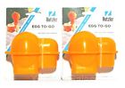To-go Hutzler 2 Orange Egg W Salt Shaker Portable Soft Hard Boiled Container 719812740911
