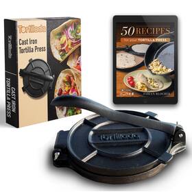 Tortillada 260611270230 Tortilla Press Quesadilla/roti Maker 10 Inch - Pre-seasoned Cast Iron Wi