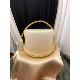 683-5 Tupperware 684-5 Vintage Cake Taker / Carrier 10 Inch Round Harvest Gold