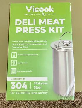 Vicook Vc-001 Deli Meat Press Kit - Stainless Steel Lunch With Thermometer Trivet