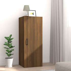 817443 Vidaxl Hanging Wall Cabinet Brown Oak 13.6 Inch X13.4 X35.4 Engineered Wood